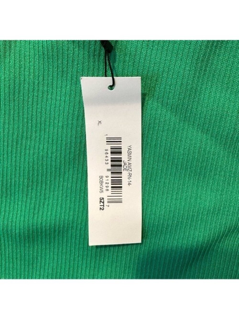 The Drop XL Yasmin Ribbed Midi Tank Dress Sleeveless Stretch Jade Minimalist NWT - Picture 6 of 9